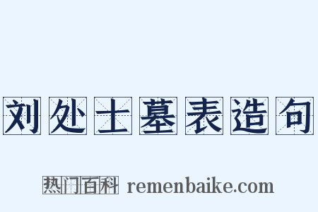 刘处士墓表造句是什么意思的图片